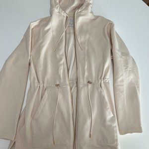 Athleta Alicia Keys Cream Hooded Long Sweater Jacket, SIze S